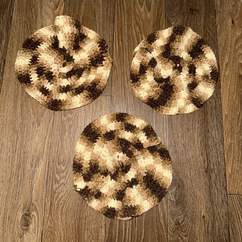 Handmade Crochet Large Brown Pot Holders